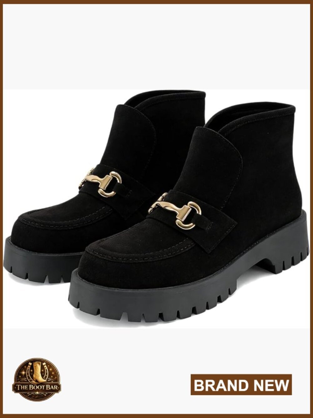 Women's Chunky Heel Ankle Booties Platform Slip On Short Boots